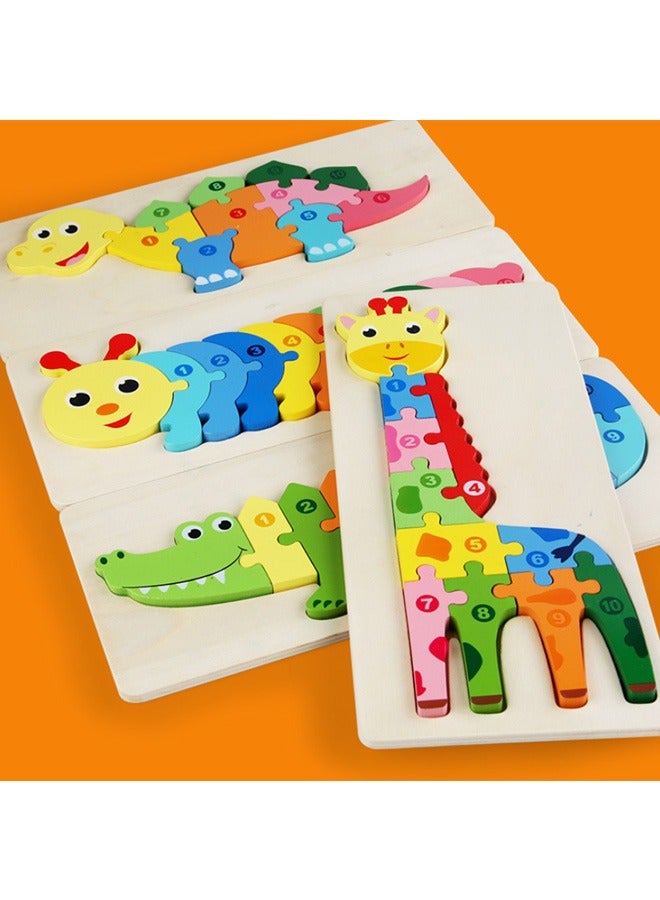 5 Wooden Puzzle Children's Toys Suitable for Children over 1 Year Old, Puzzle Learning Toys Suitable for Boys and Girls, Montessori Toys with Colored Shapes for Early Learning Education Gifts - Image 3
